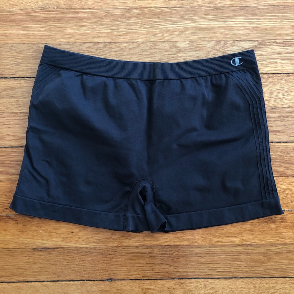 Champion Black Double Dry Spandex Shorts, L